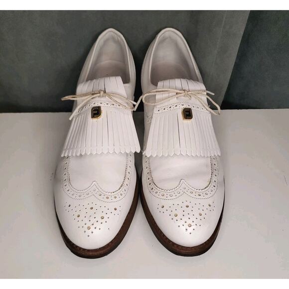 Vtg FootJoy Classics USA Made White Brogue Kiltie Oxford Golf Shoes US 10.5 AA - Picture 3 of 14